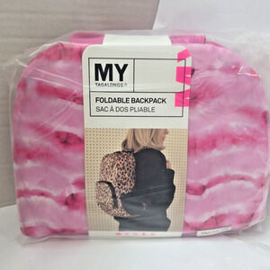 MYTAGALONGS Foldable Pink Backpack Full Size For Travel Durable Lightweight